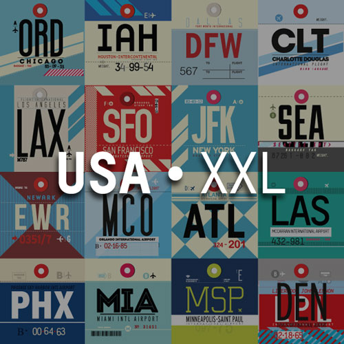 USA - XXL - Airports Codes Pattern