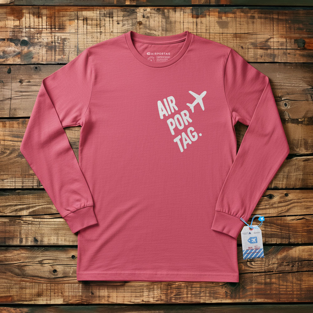 Airportag Plane Handmade Lettering - Long Sleeve T-Shirt