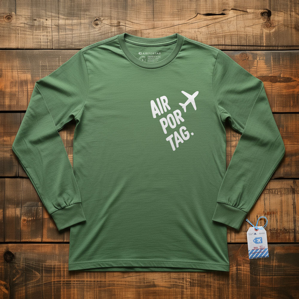 Airportag Plane Handmade Lettering - Long Sleeve T-Shirt
