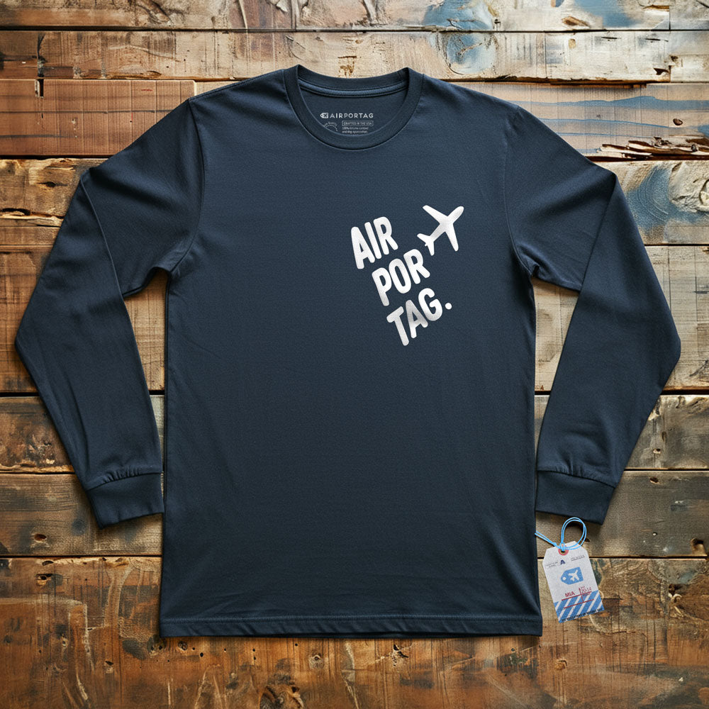 Airportag Plane Handmade Lettering - Long Sleeve T-Shirt