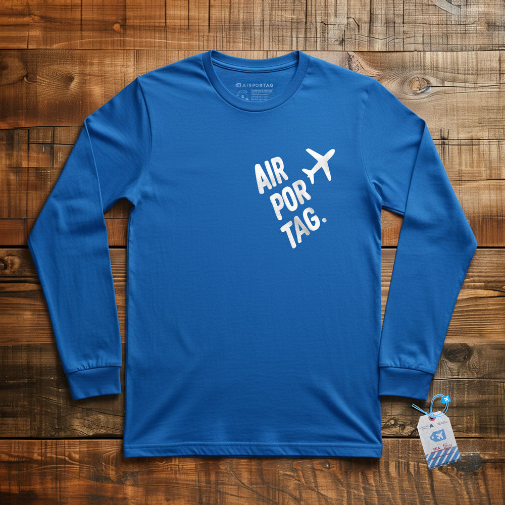 Airportag Plane Handmade Lettering - Long Sleeve T-Shirt