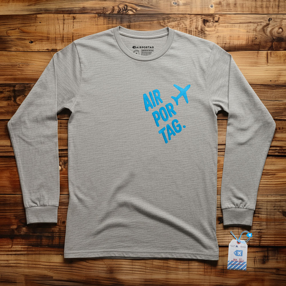 Airportag Plane Handmade Lettering - Long Sleeve T-Shirt