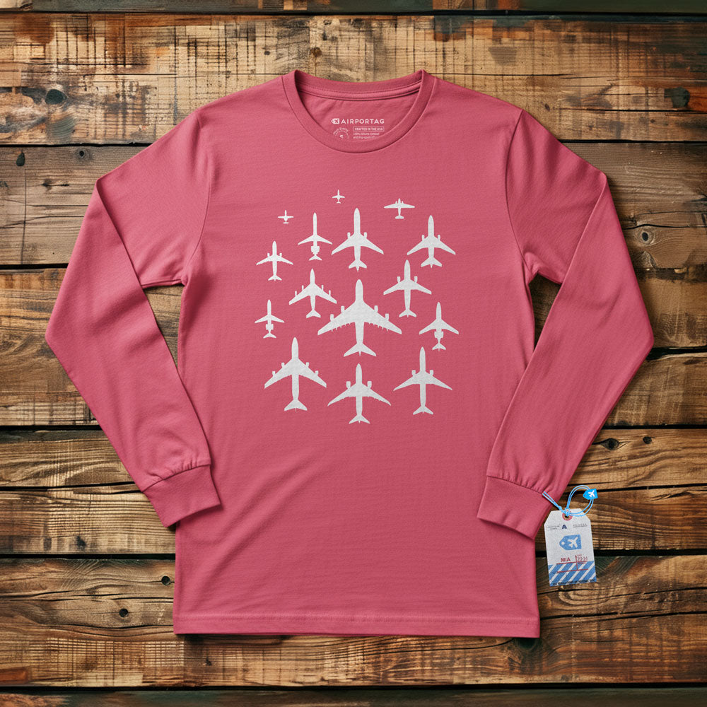 Airplane Silhouettes - Long Sleeve T-Shirt