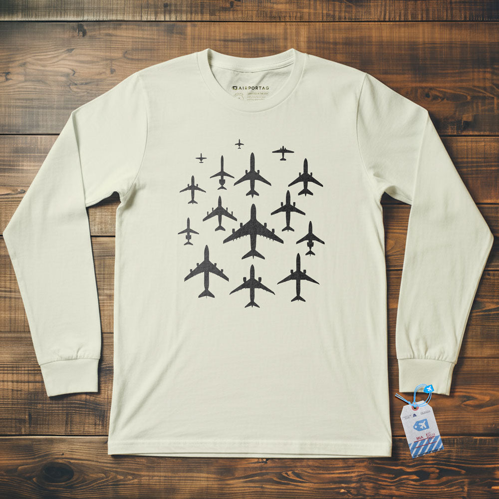 Airplane Silhouettes - Long Sleeve T-Shirt
