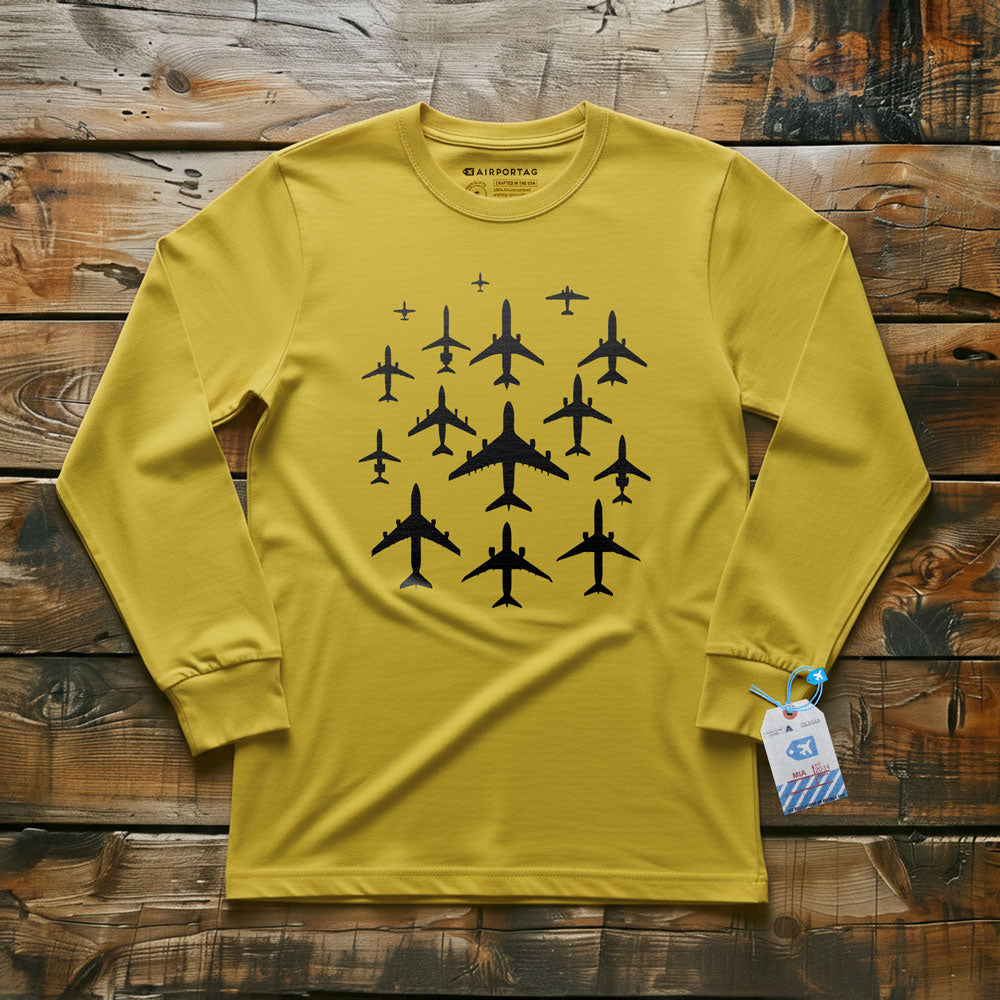 Airplane Silhouettes - Long Sleeve T-Shirt