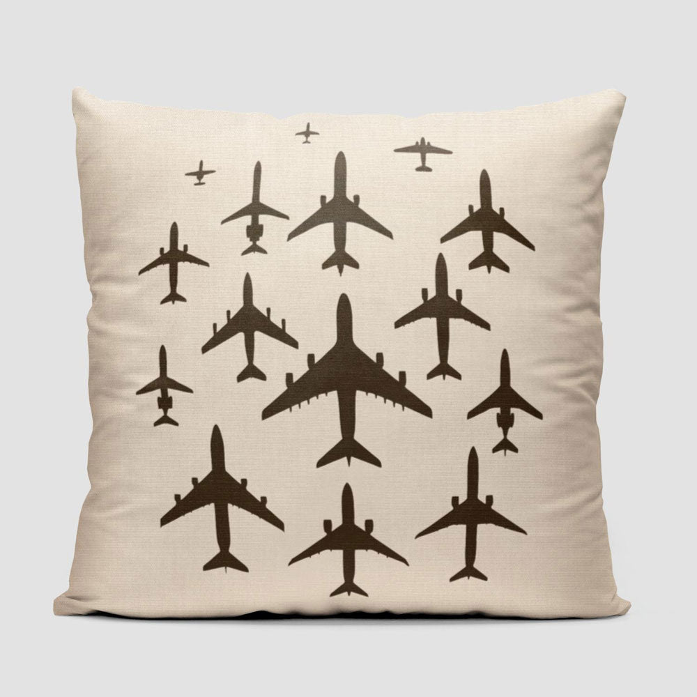 Airplane Silhouettes - Throw Pillow
