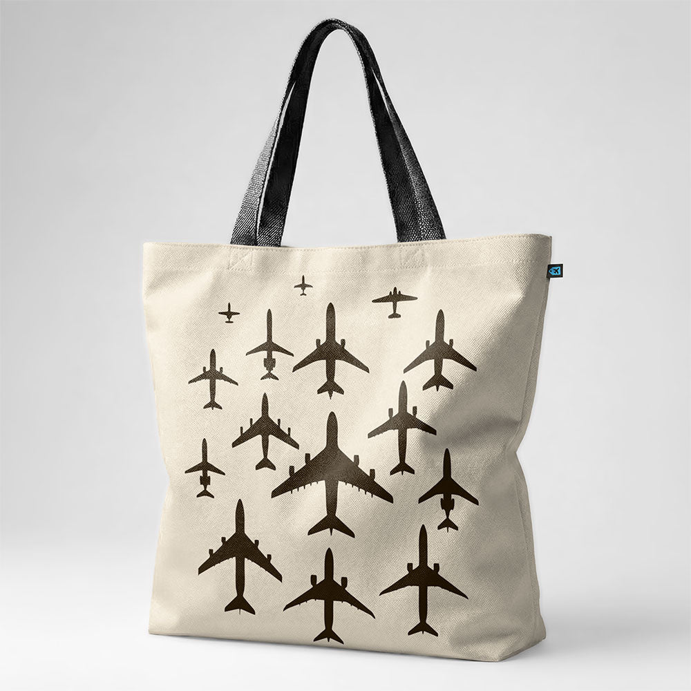 Airplane Silhouettes - Tote Bag