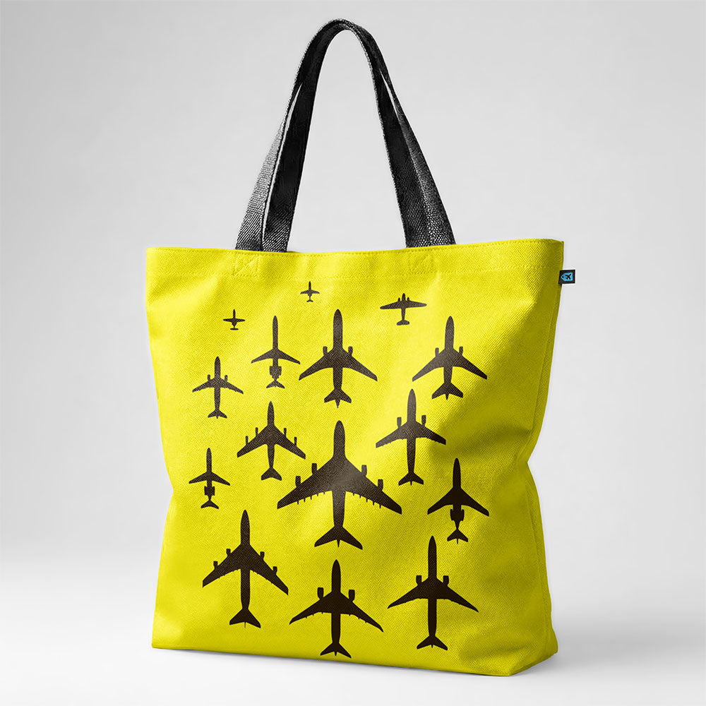 Airplane Silhouettes - Tote Bag