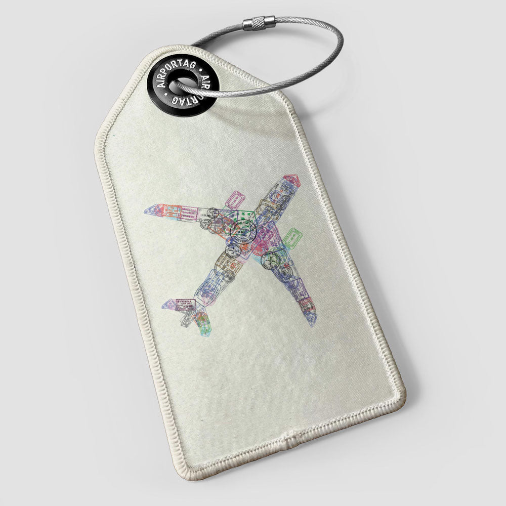 Airplane Stamps - Luggage Tag