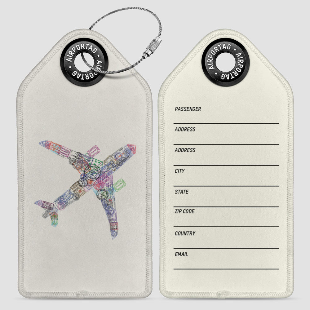Airplane Stamps - Luggage Tag
