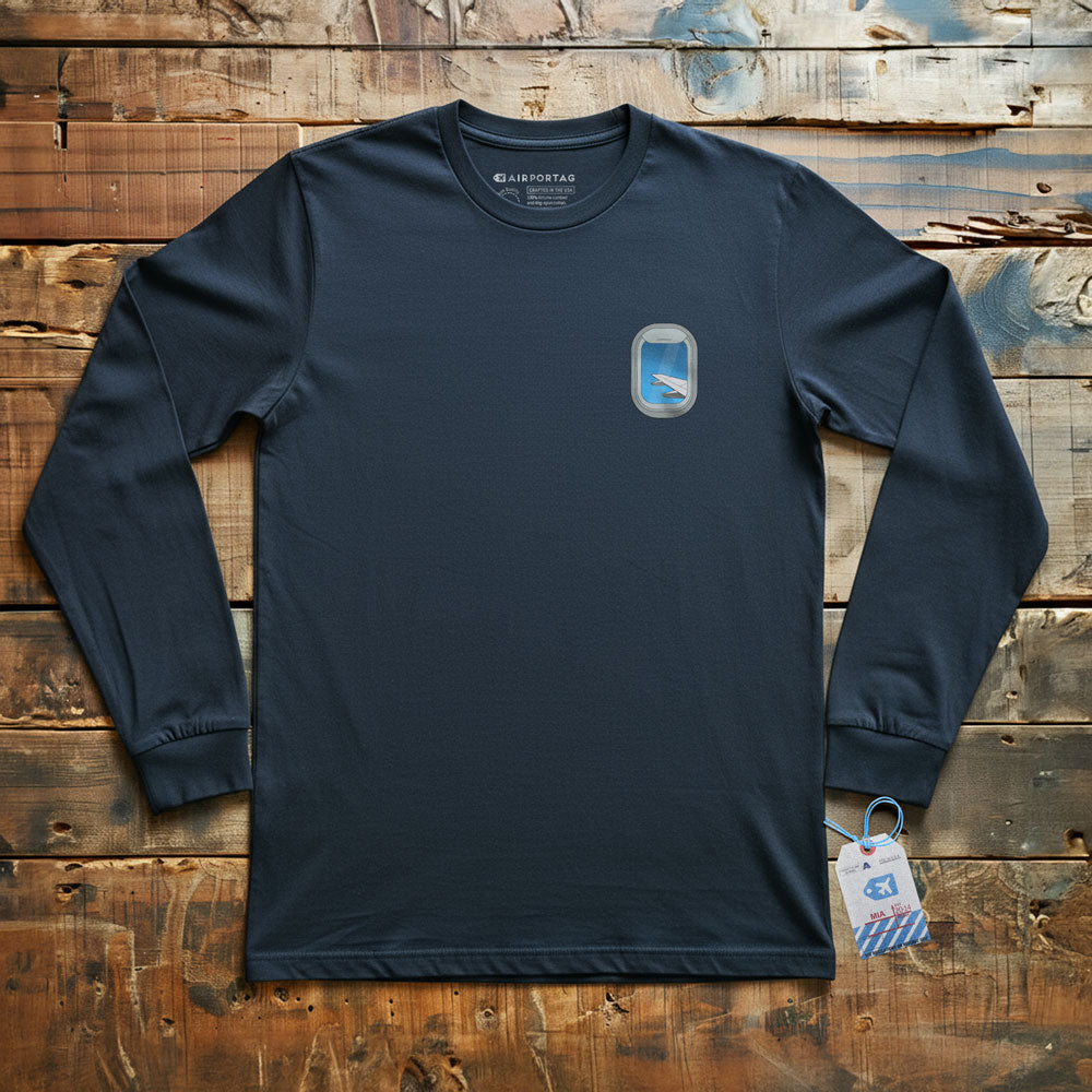 Airplane Window Wing Tiny - Long Sleeve T-Shirt