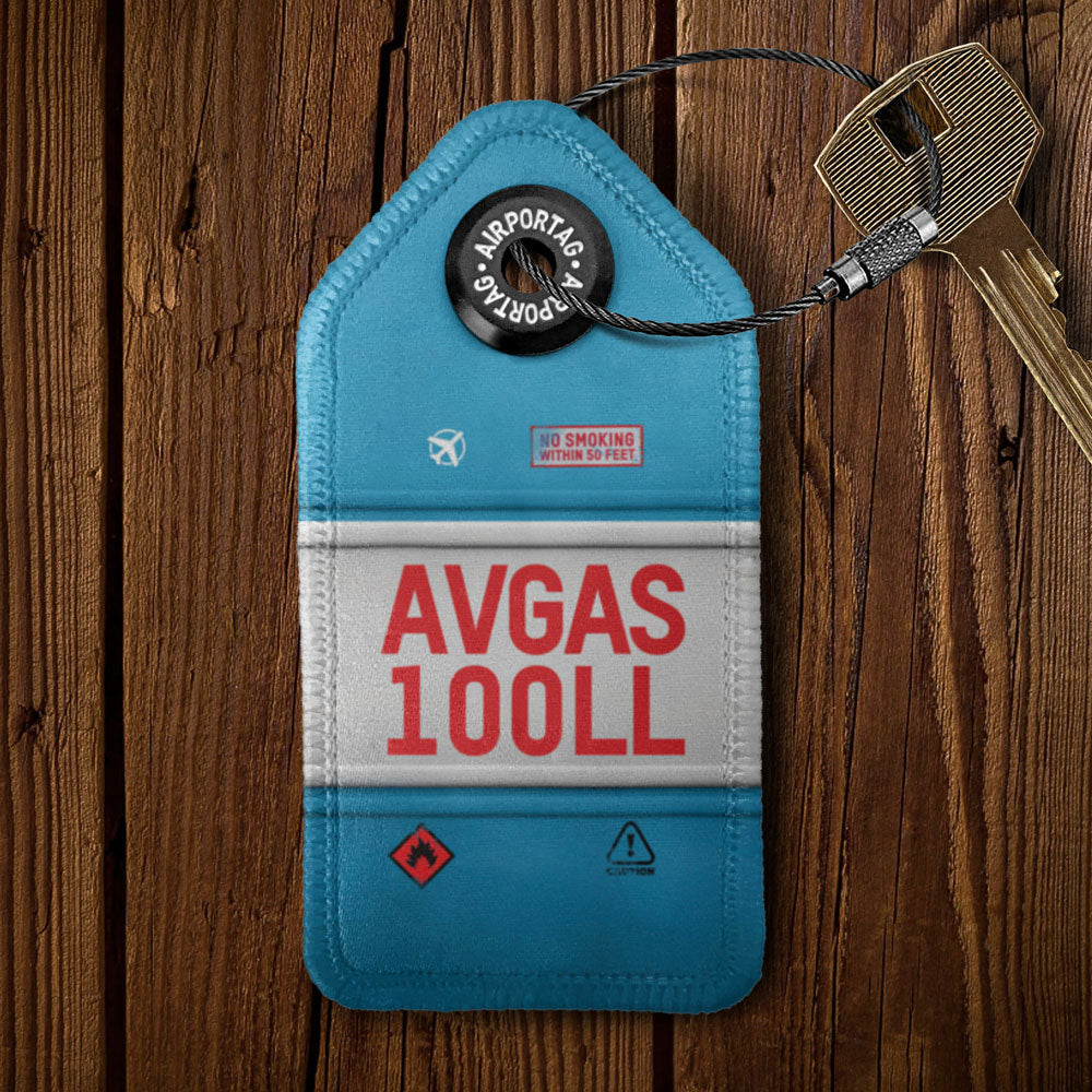 AVGAS 100LL - レザー キーチェーン