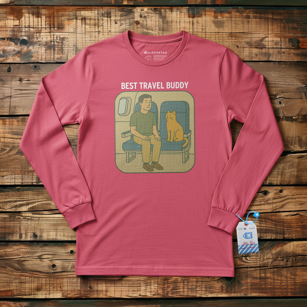 Best Travel Buddy - Cat - Long Sleeve T-Shirt