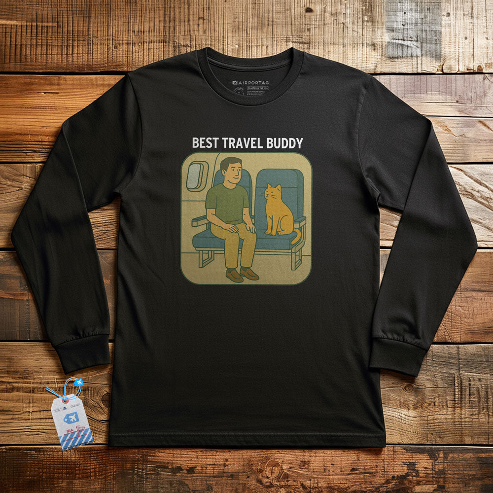 Best Travel Buddy - Cat - Long Sleeve T-Shirt