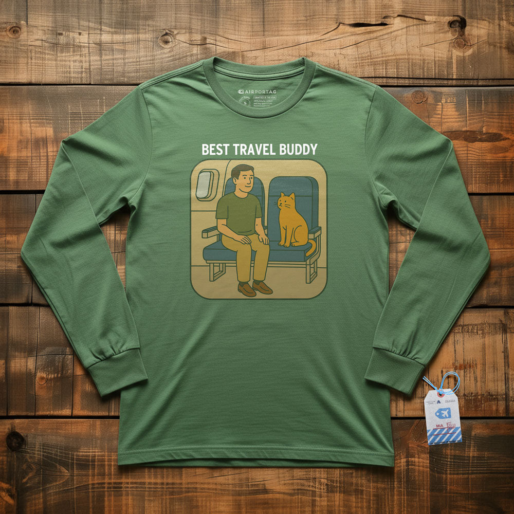 Best Travel Buddy - Cat - Long Sleeve T-Shirt