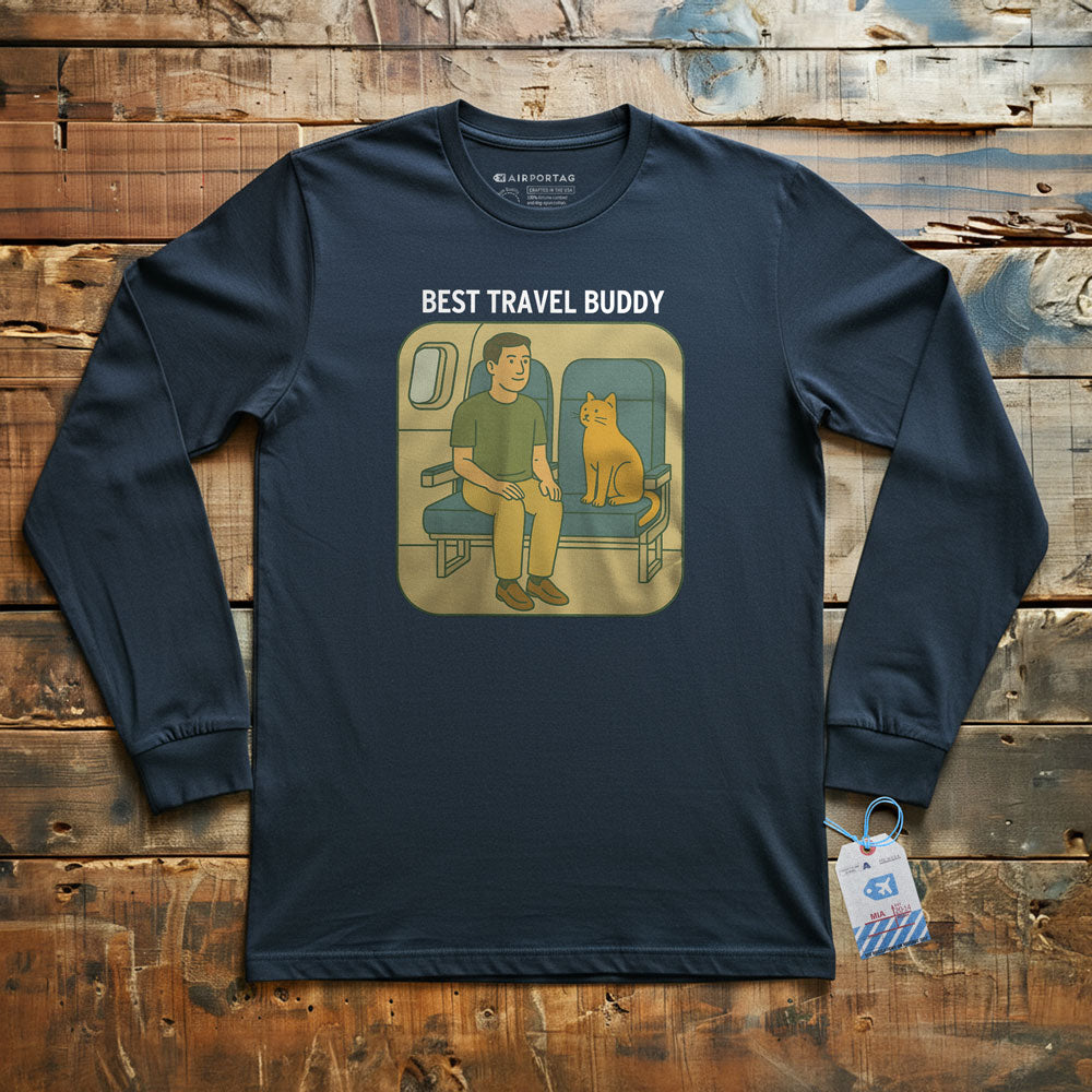 Best Travel Buddy - Cat - Long Sleeve T-Shirt