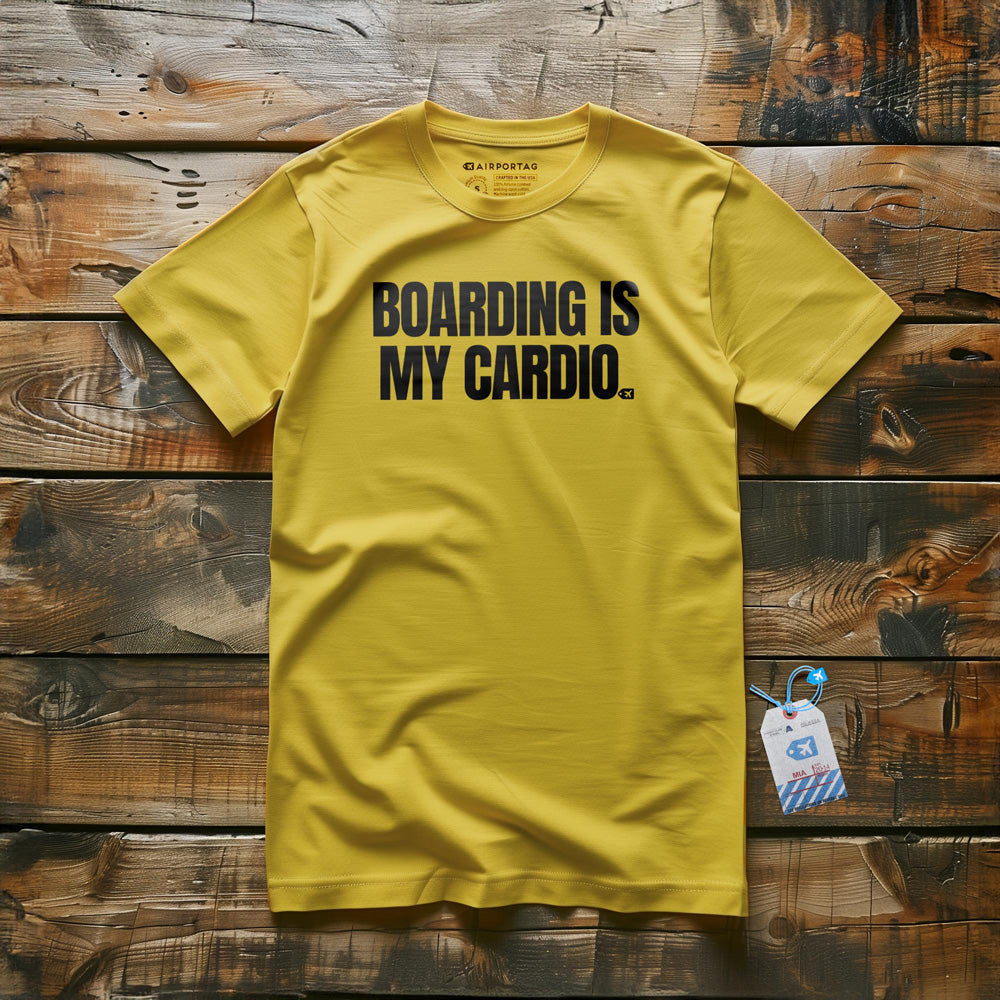 Boarding Is My Cardio - T-Shirt - Yellow