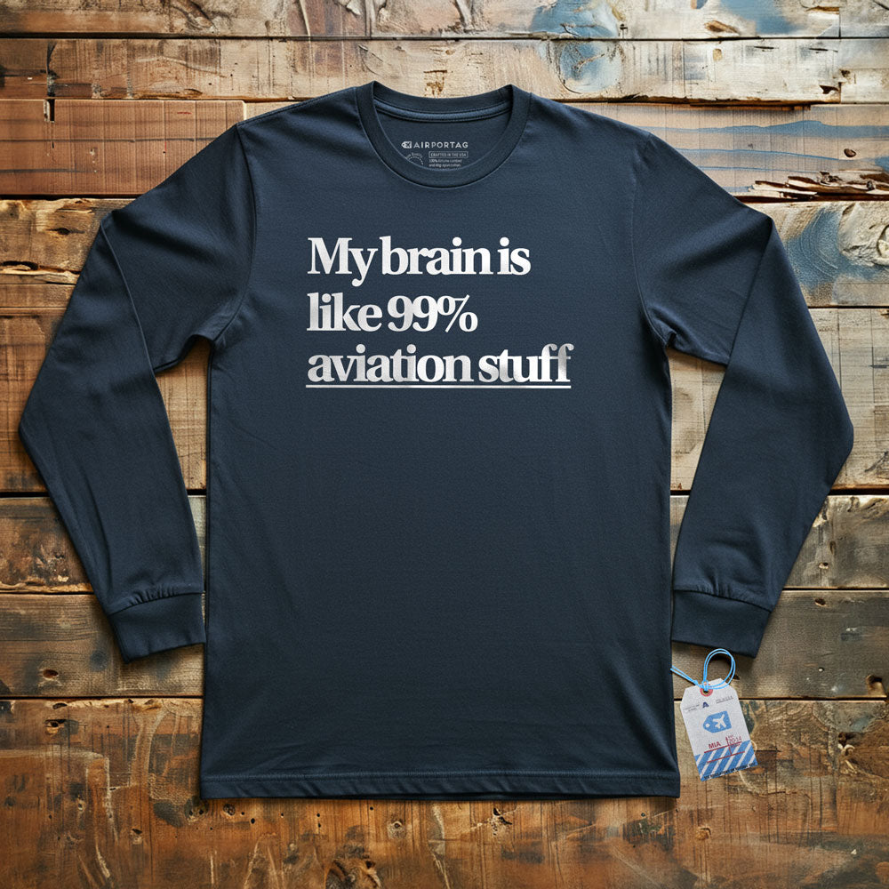 Brain 99% Aviation - Long Sleeve T-Shirt