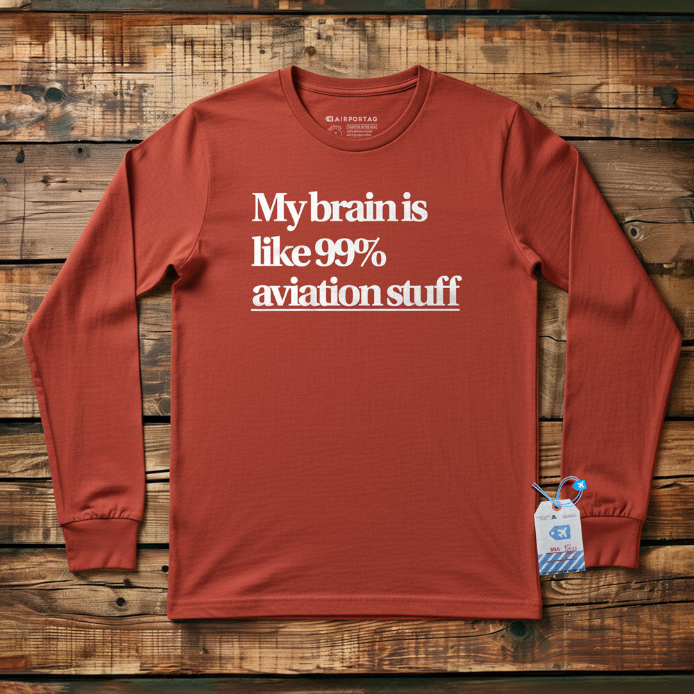 Brain 99% Aviation - Long Sleeve T-Shirt