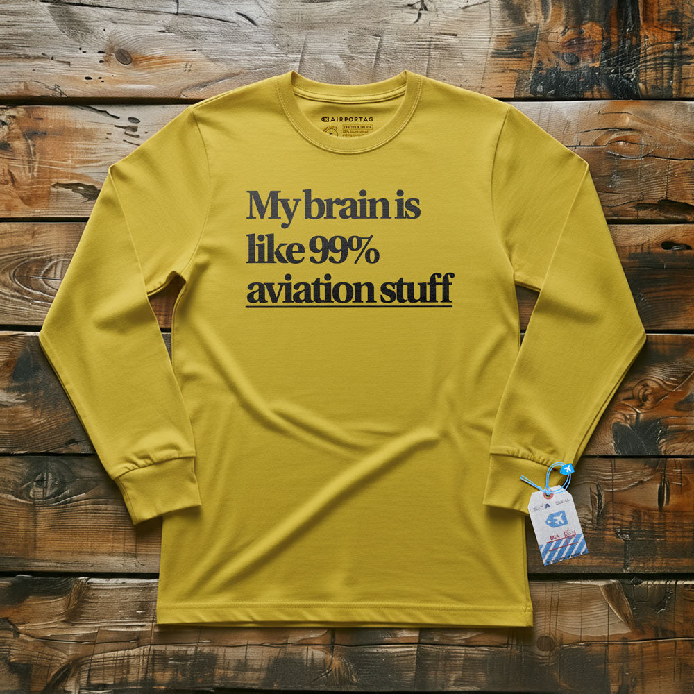 Brain 99% Aviation - Long Sleeve T-Shirt