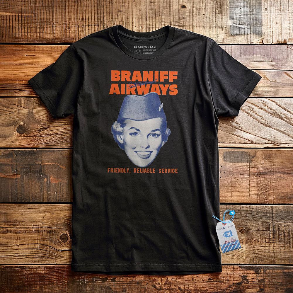 Braniff Airways Friendly, Reliable Service - T-Shirt