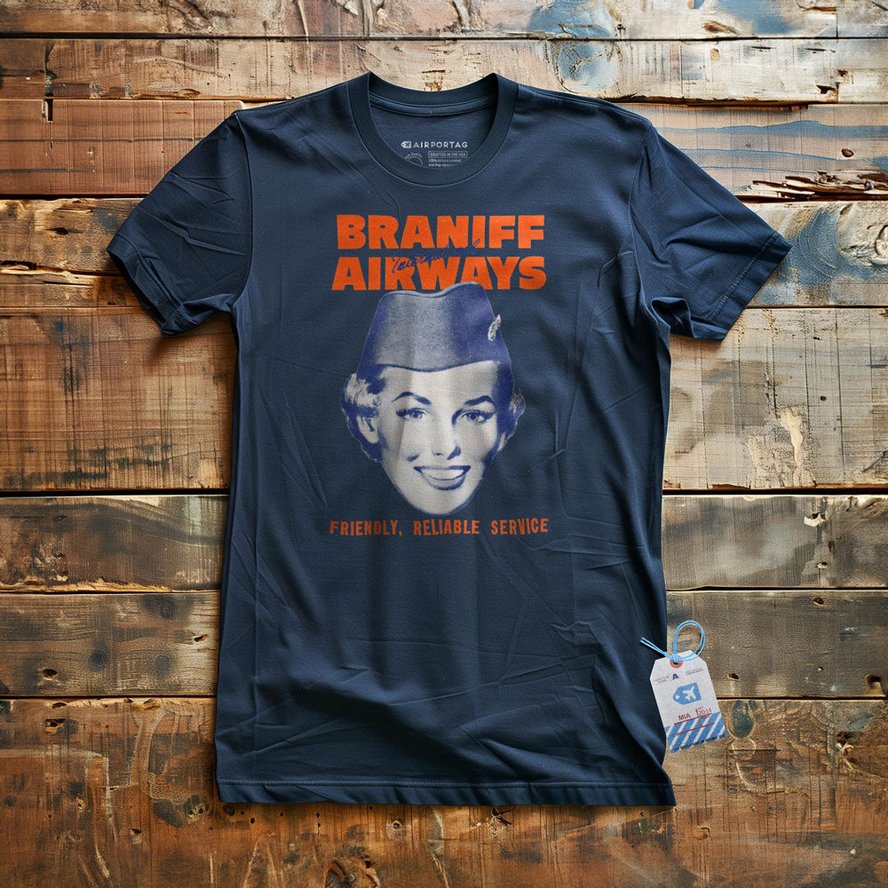 Braniff Airways Friendly, Reliable Service - T-Shirt