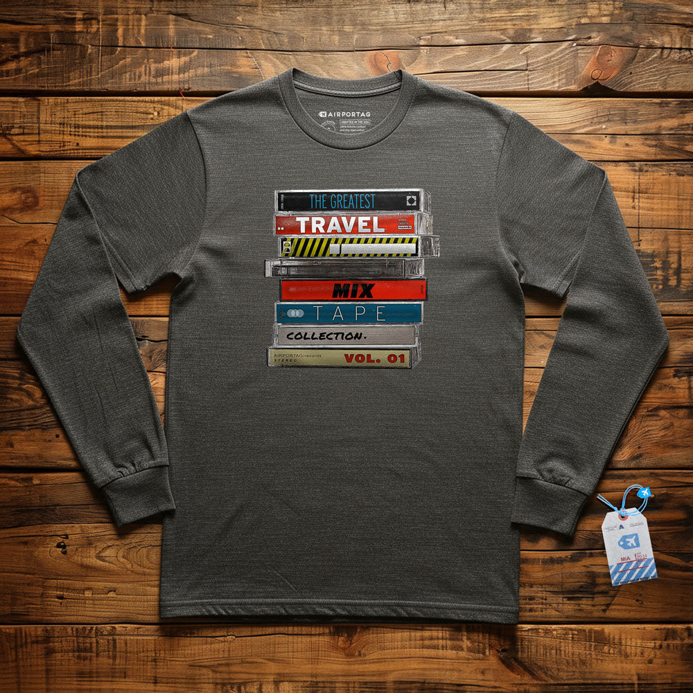 Travel Mix Cassette Stack - Long Sleeve T-Shirt