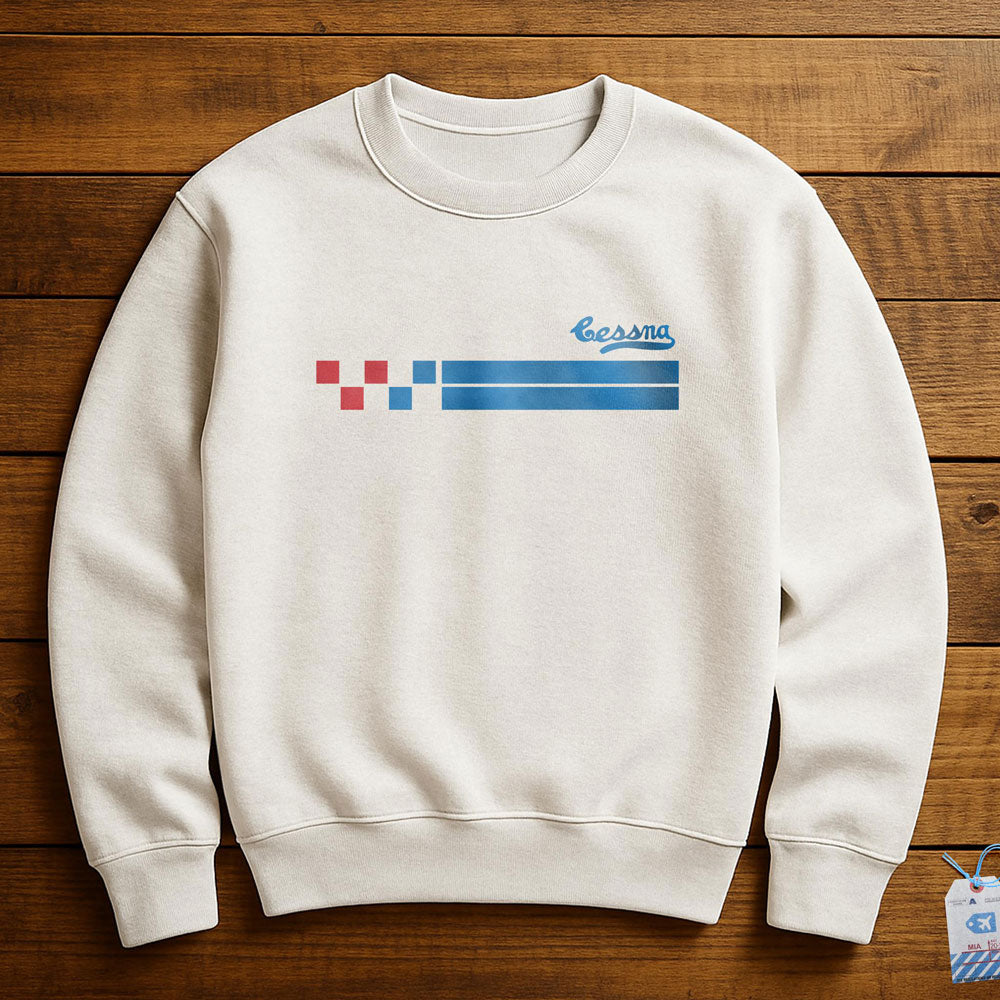 Cessna Bobcat Stripes - Sweatshirt - White