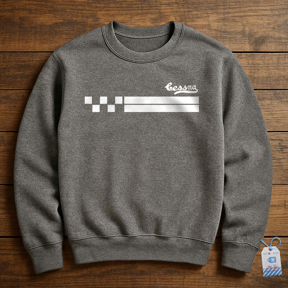 Cessna Bobcat Stripes - Sweatshirt - Dark Grey Heather