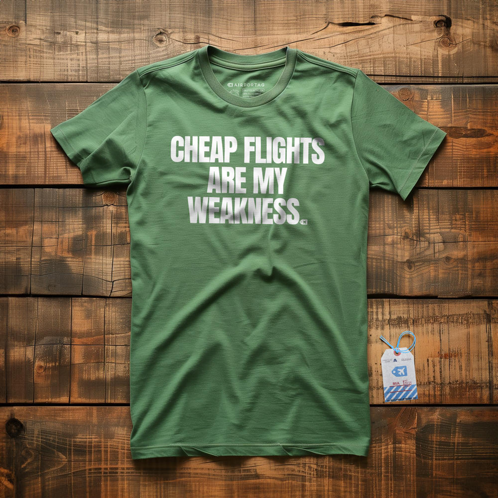 Cheap Flights Are My Weakness - T-Shirt - Green