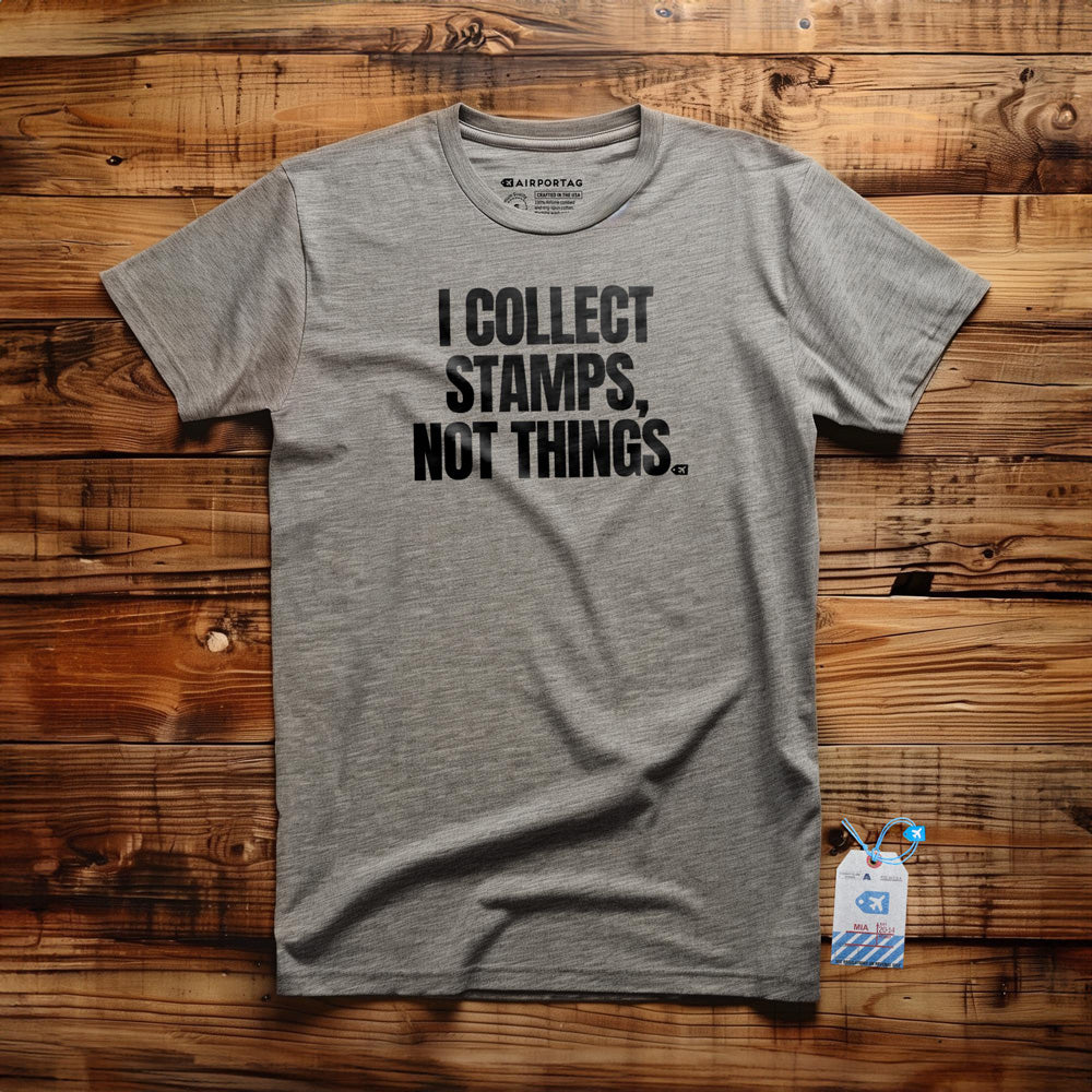 I Collect Stamps, Not Things - T-Shirt - Athletic Heather