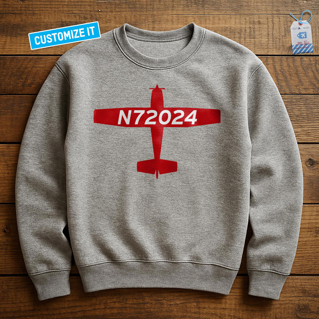 Custom Airplane Tail Number - Sweatshirt