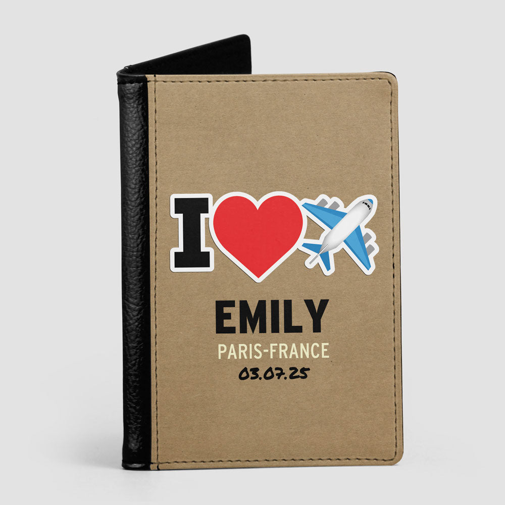Emoji Heart Plane - Passport Cover