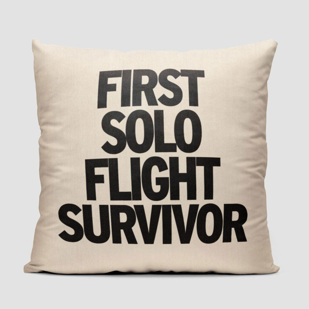 First Solo Flight Survivor - Throw Pillow