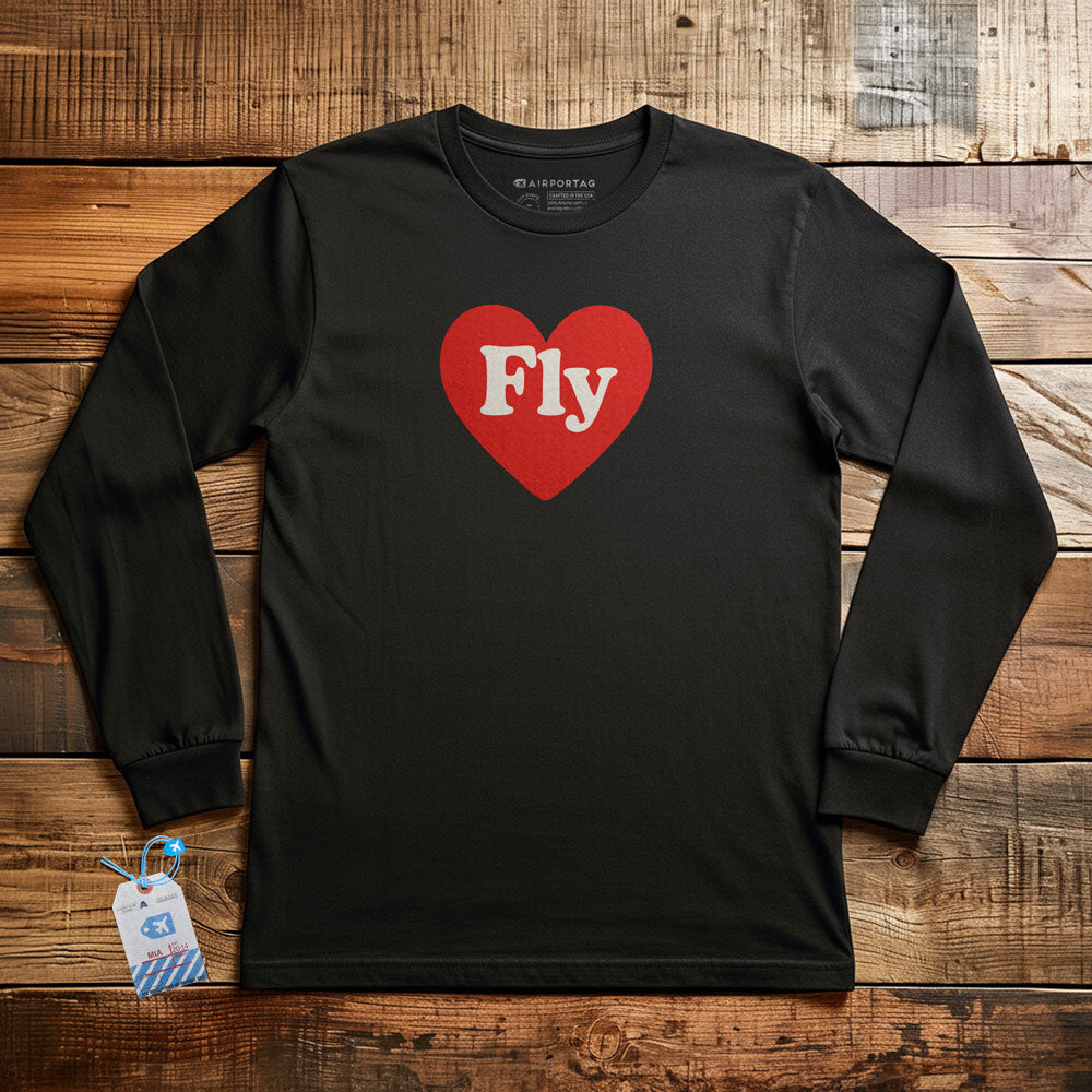Fly Cute Heart - Long Sleeve T-Shirt