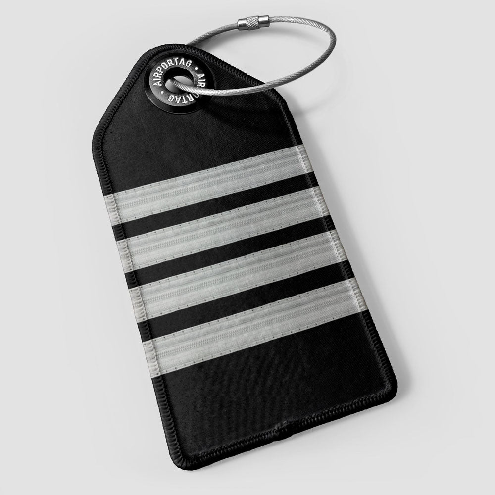 Black Pilot Stripes - Luggage Tag