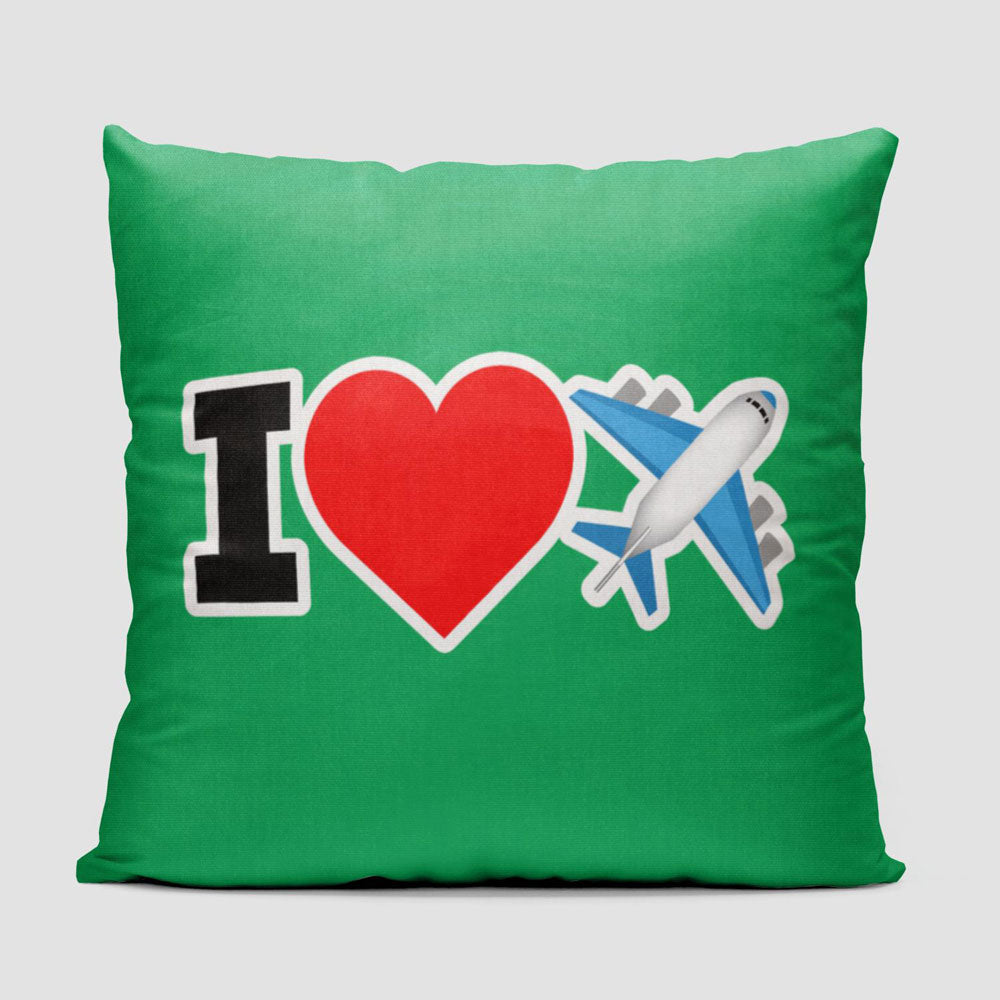 Emoji Heart Plane - Throw Pillow