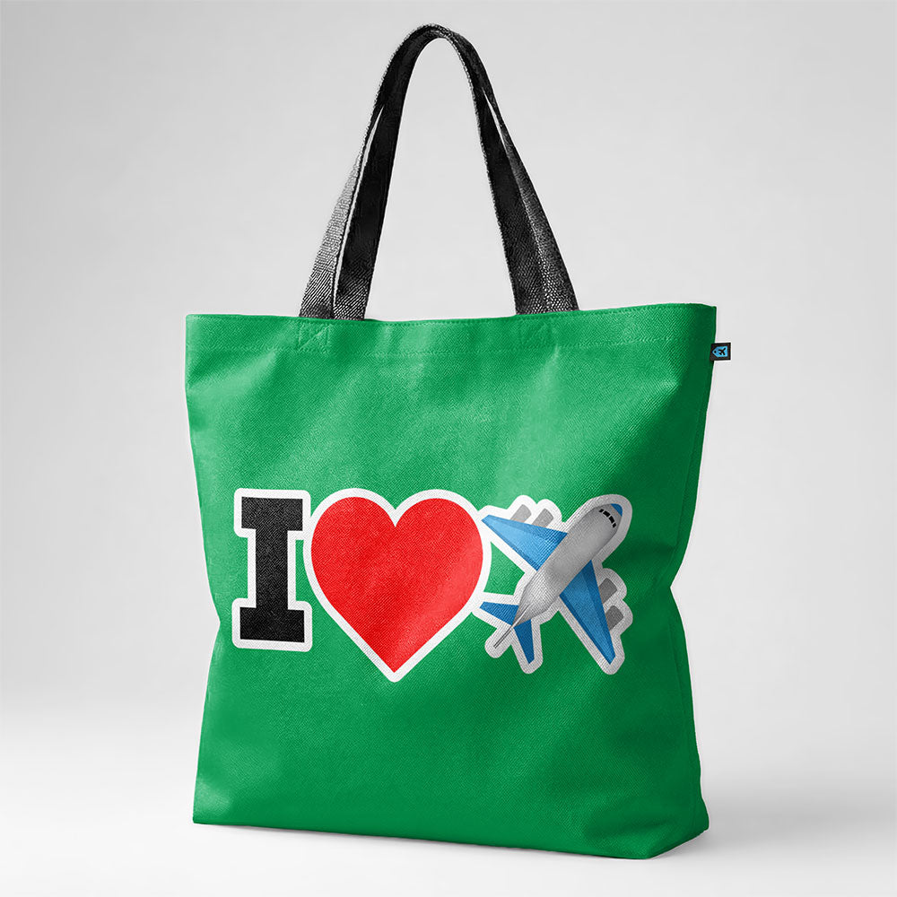 Emoji Heart Plane - Tote Bag