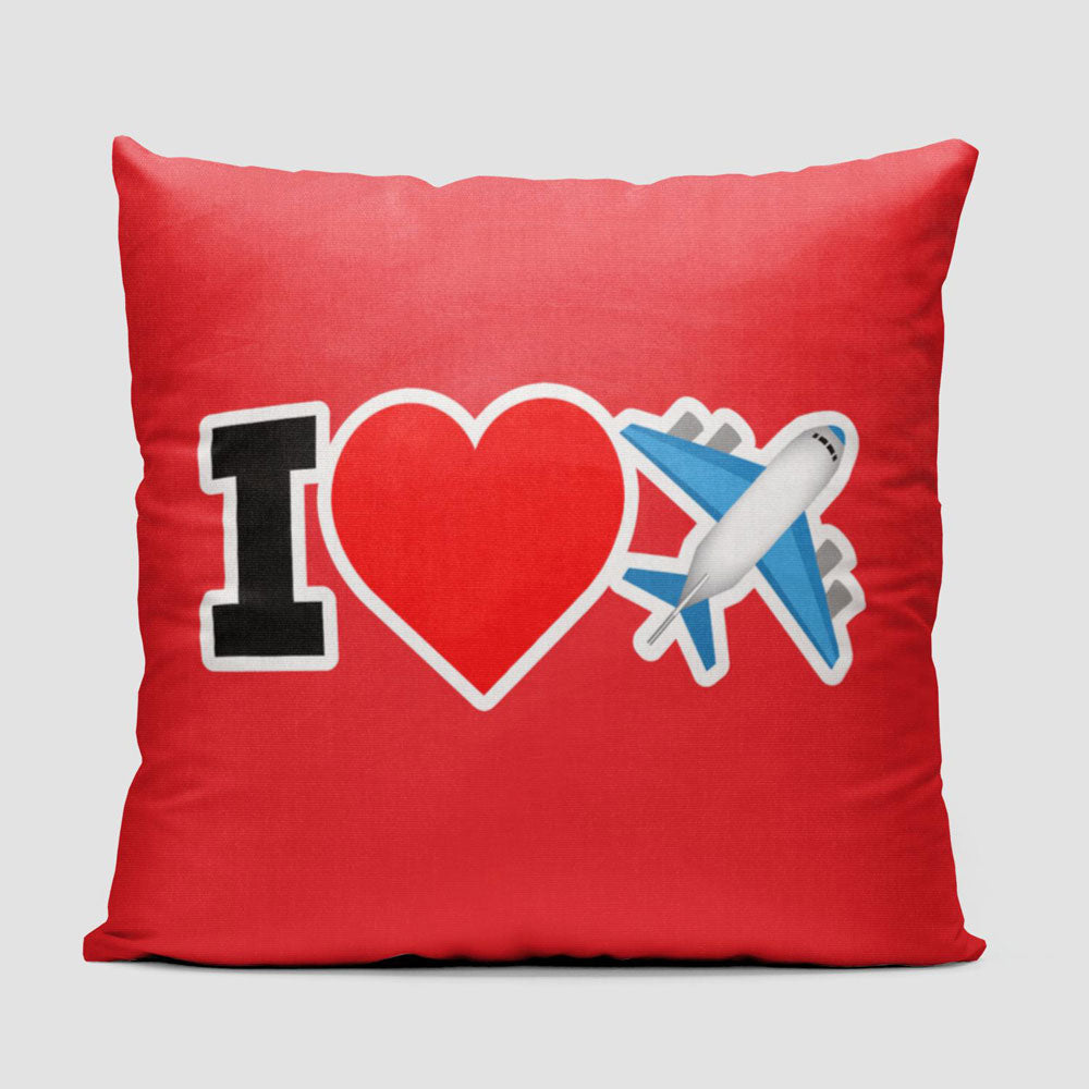 Emoji Heart Plane - Throw Pillow