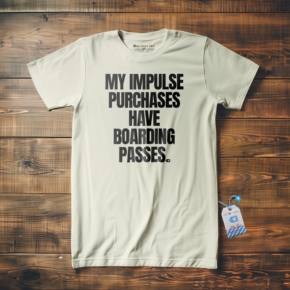 My Impulse Purchases Have Boarding Passes - T-Shirt - Vintage White