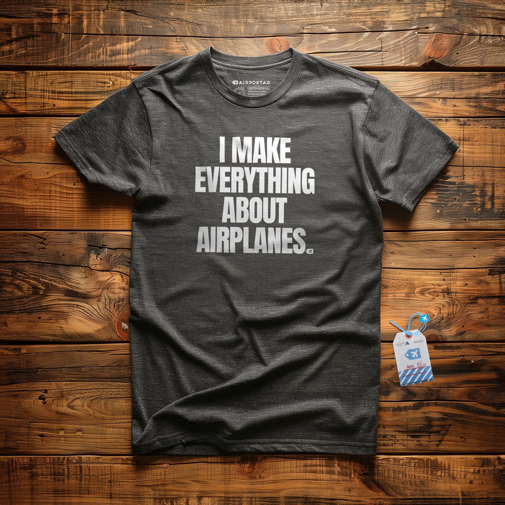 I Make Everything About Airplanes - T-Shirt - Dark Grey Heather