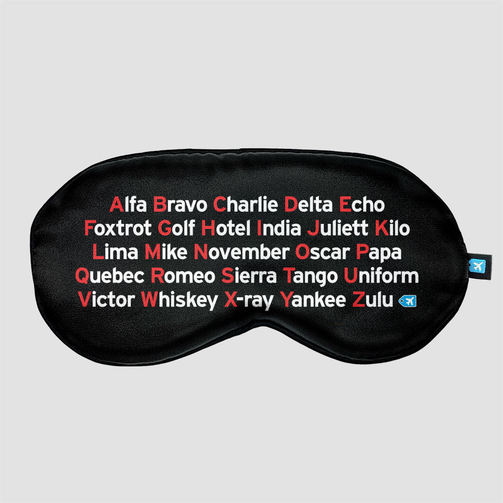 NATO Phonetic Alphabet - Sleep Mask