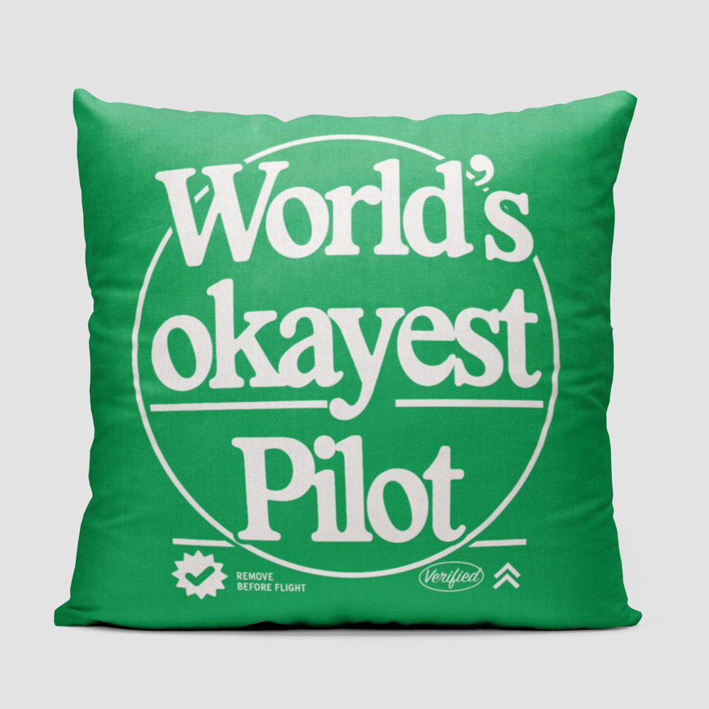 World's Okayest Pilot - Throw Pillow