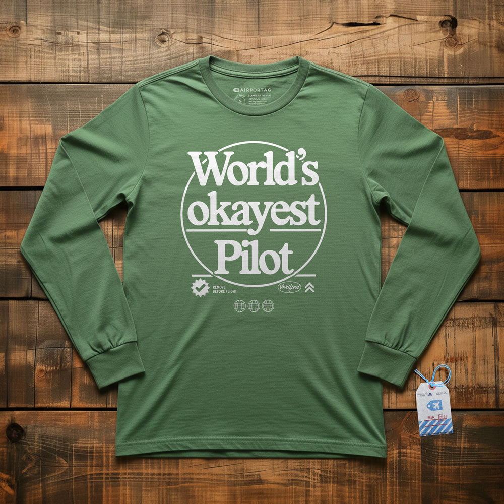 World's Okayest Pilot - Long Sleeve T-Shirt