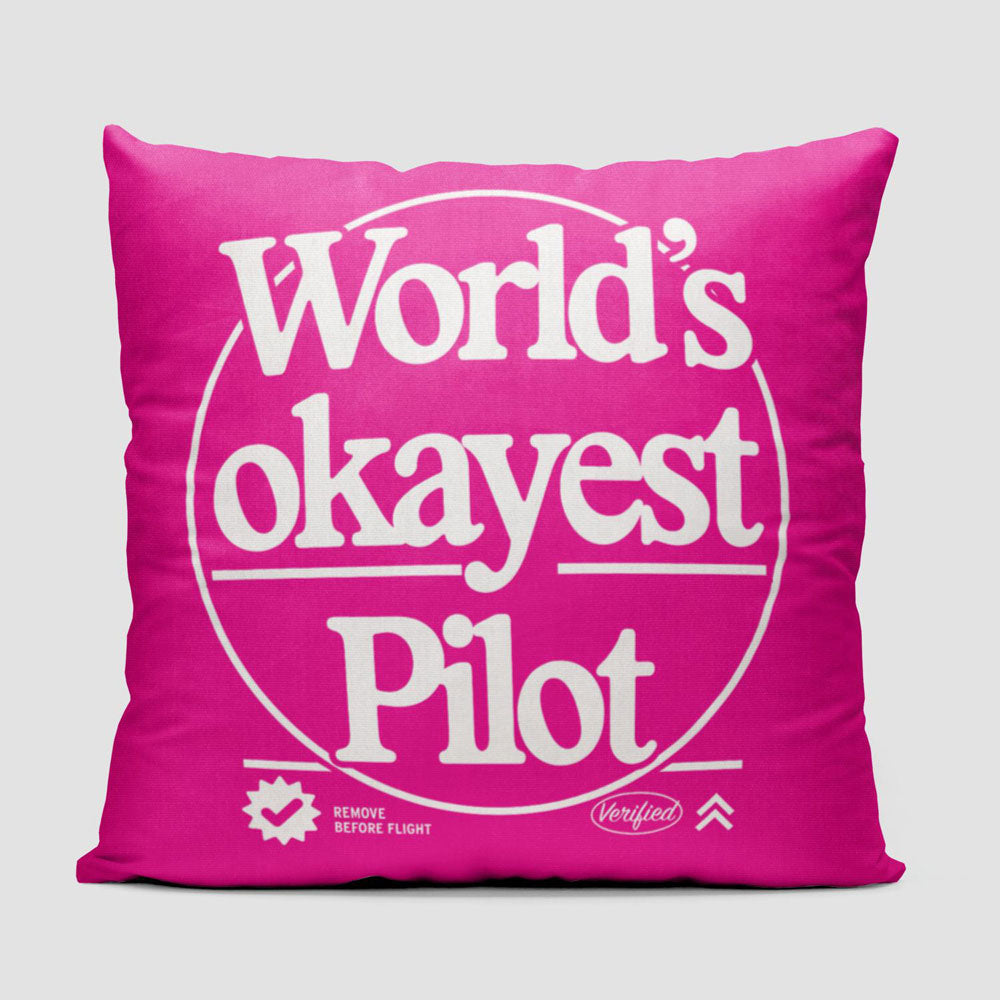 World's Okayest Pilot - Throw Pillow