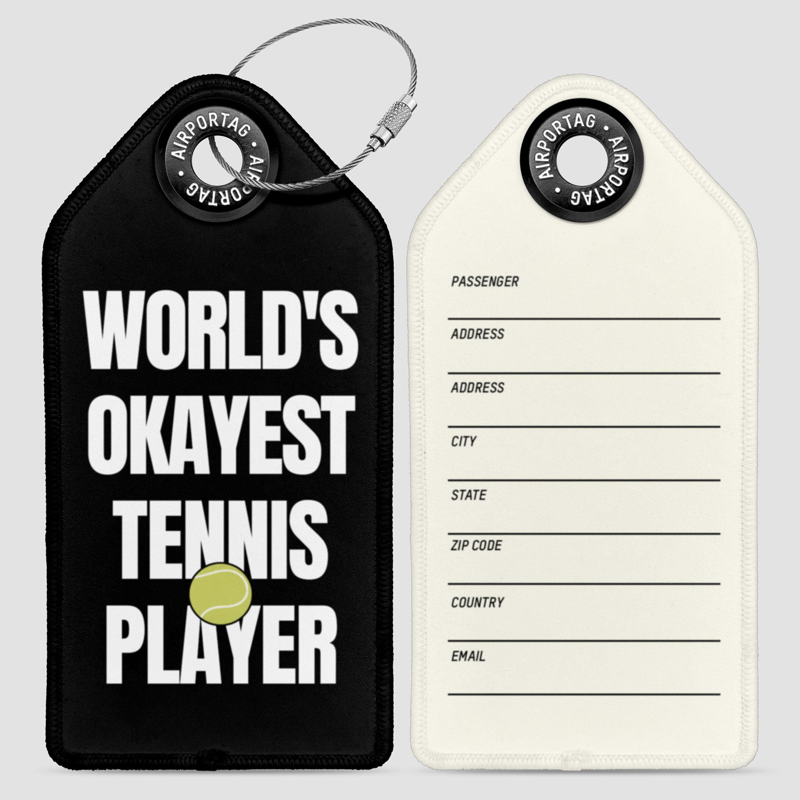 World's Okayest Tennis Player - Luggage Tag