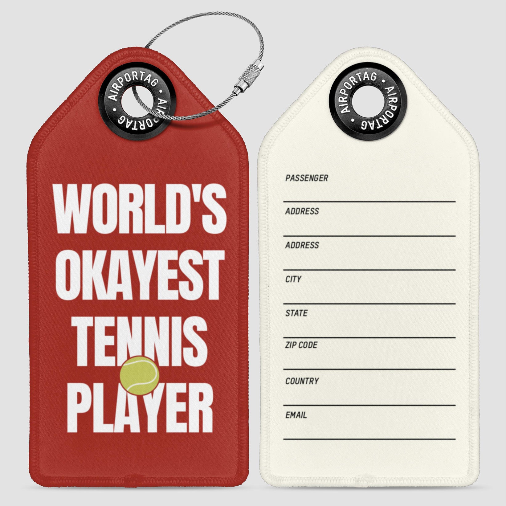 World's Okayest Tennis Player - Luggage Tag