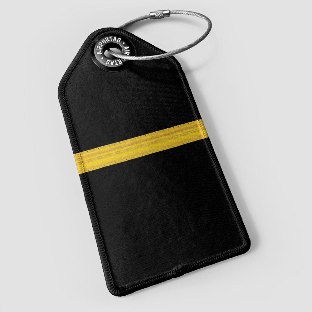 Black Pilot Stripes - Luggage Tag