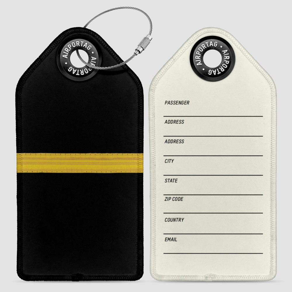 Black Pilot Stripes - Luggage Tag