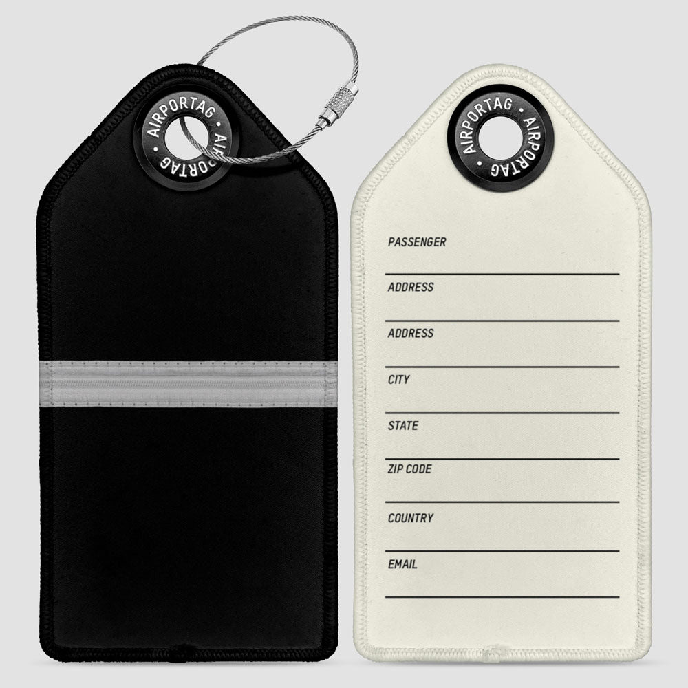 Black Pilot Stripes - Luggage Tag